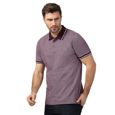 Big and tall purple birdseye tipped polo shirt
